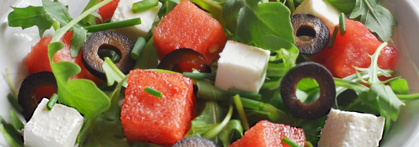 Recette de Menu : salade pastèque/Salakis + Sveltesse Saveur praliné façon Rocher
