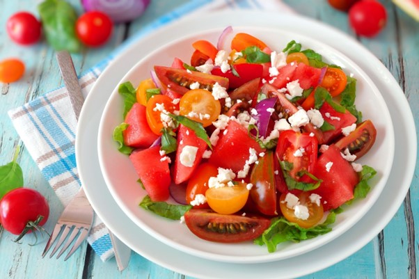Recette de Salade tomate, pastèque et feta Salakis