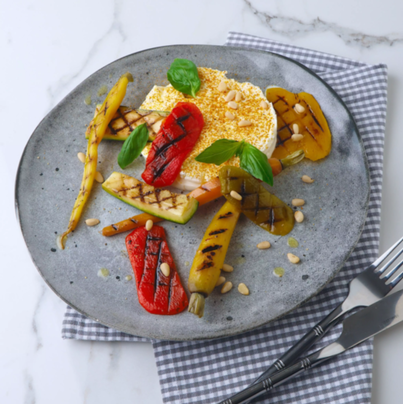 Recette de Labné Président aux légumes grillés