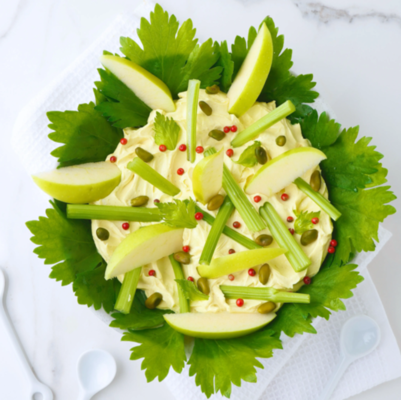 Recette de Labné Président pomme verte et bâtonnets de celeri