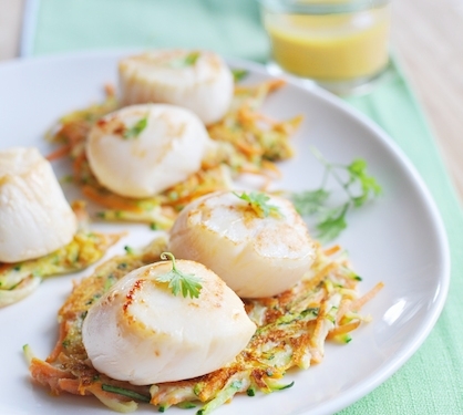 Noix De Saint Jacques Sur Paillasson De Legumes Envie De Bien Manger