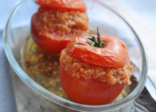 Tomates Farcies au Blé Gratiné au Parmesan et au Basilic